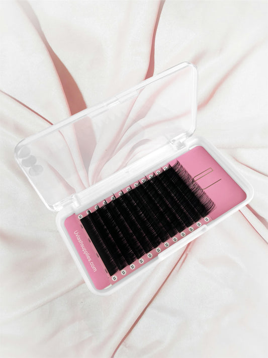 Cashmere Lash Soft Lash Silk Matte Black Mink Individual Lash Trays .05 MM