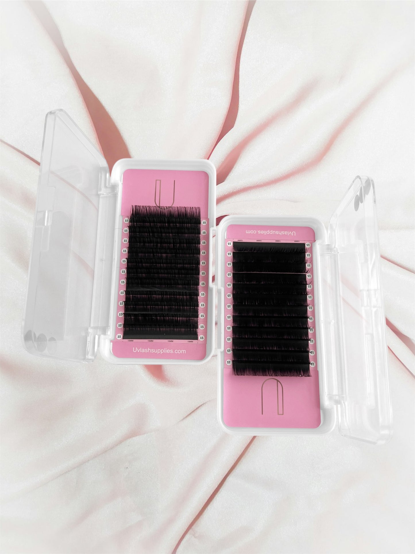 Cashmere Lash Soft Lash Silk Matte Black Mink Individual Lash Trays .15 MM